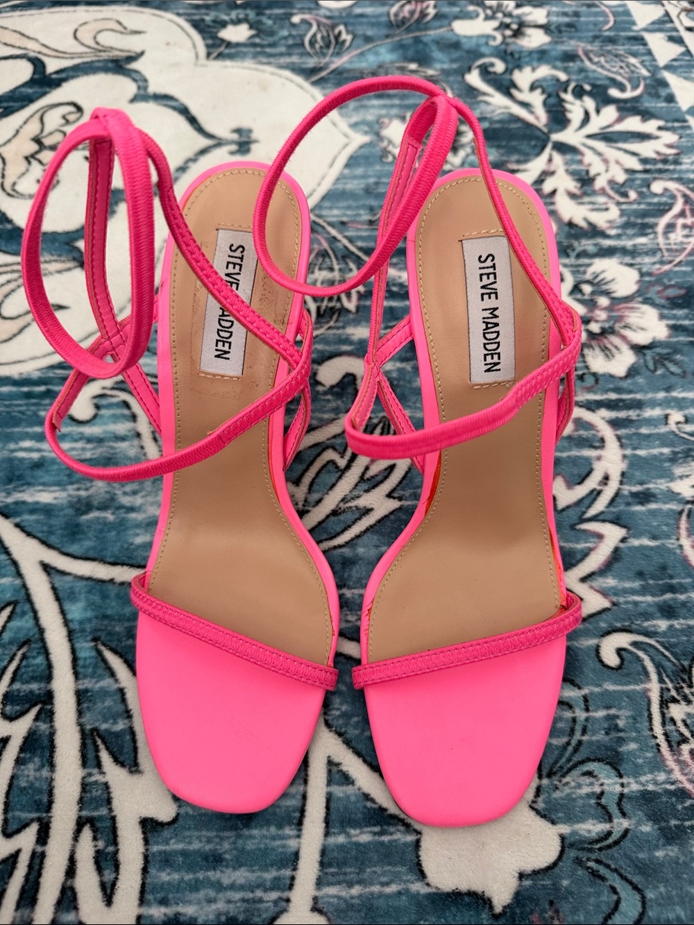 Steve Madden Neon Pink Strappy Heels